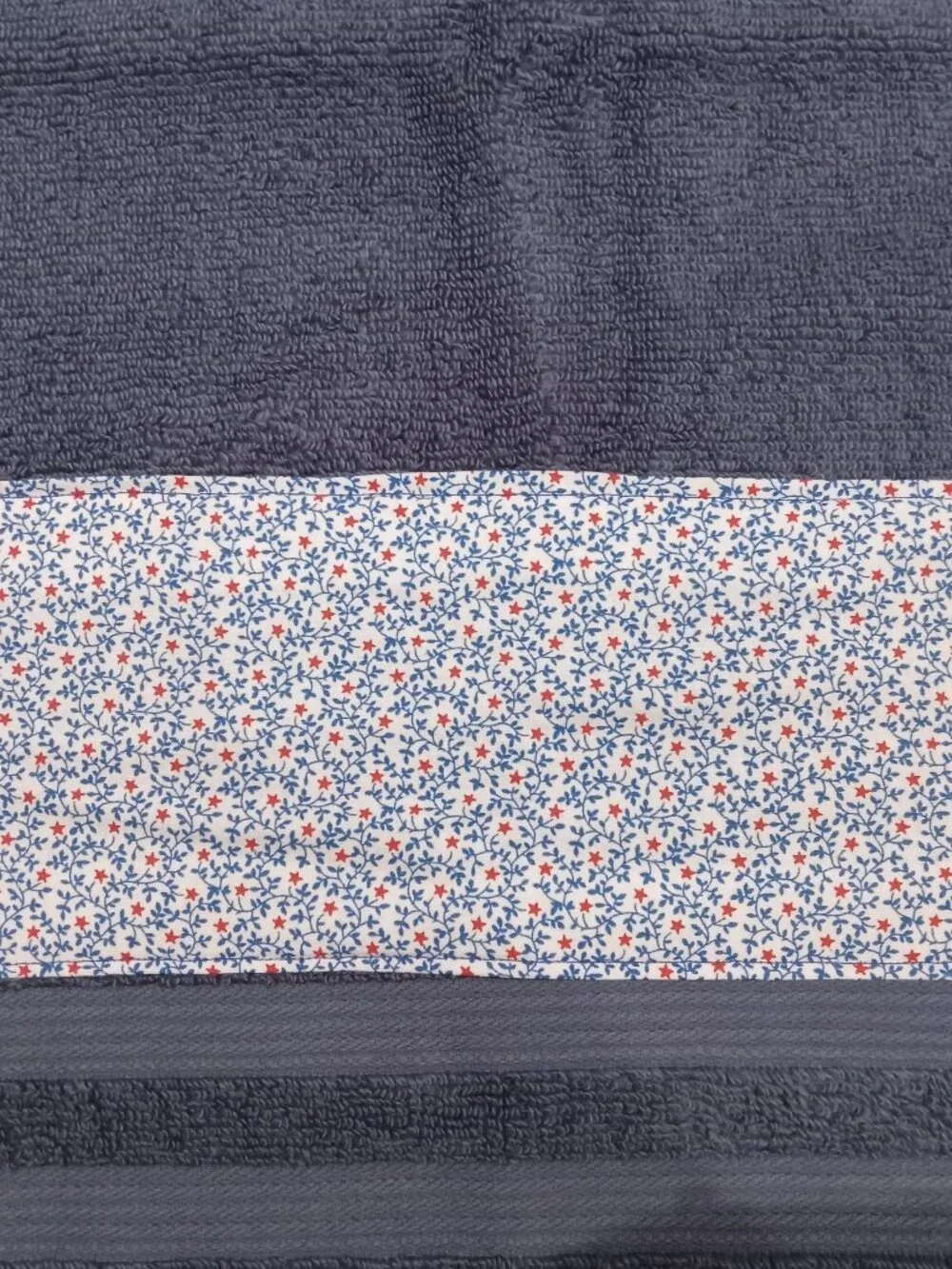 Patriotic Floral Quilted Embellished Hand Towel